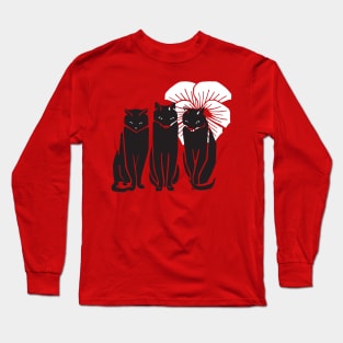 Three black cats Long Sleeve T-Shirt